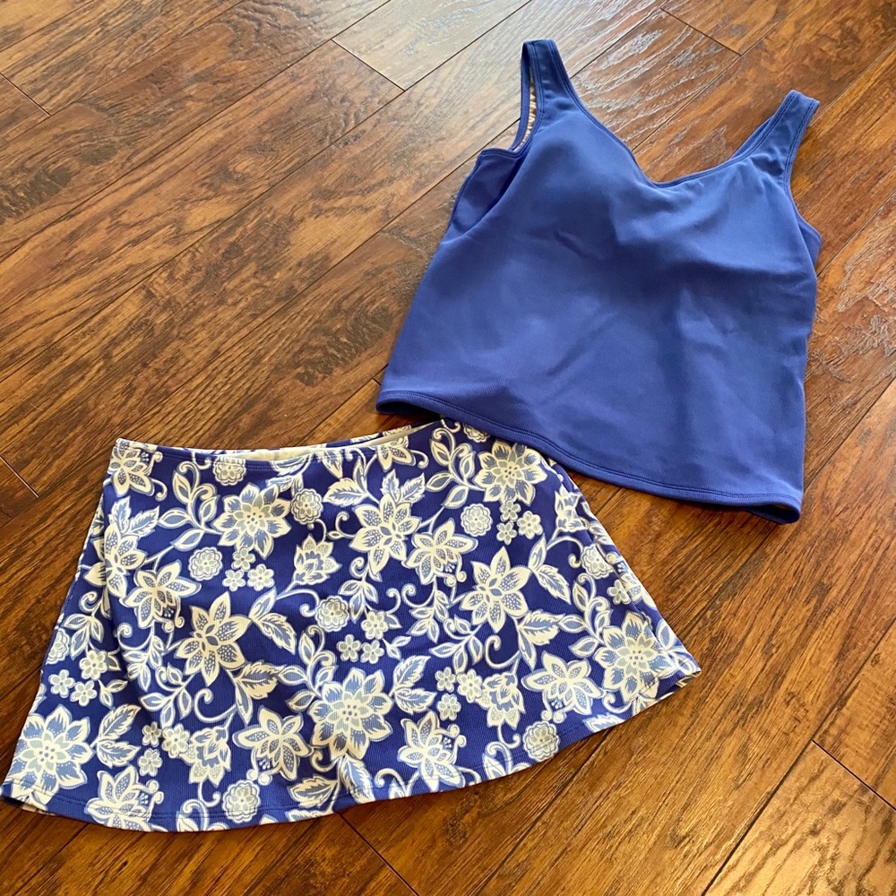 L.L. Bean Tummy Control Tankini Size 12
